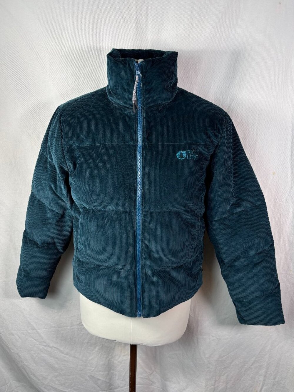 Picture Organic Clothing Nury Puffer Jacket S Teal Corduroy Organic Cotton